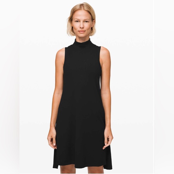 Lululemon Gone for the Week Dress Black Mockneck Dress Size 2 - Picture 4 of 5